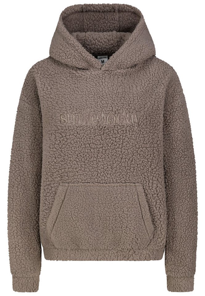 SUBLEVEL Fleecejacke Damen Leo Teddyfleece Kuschelig Übergangsjacke Jacke Outdoor Jacke von SUBLEVEL