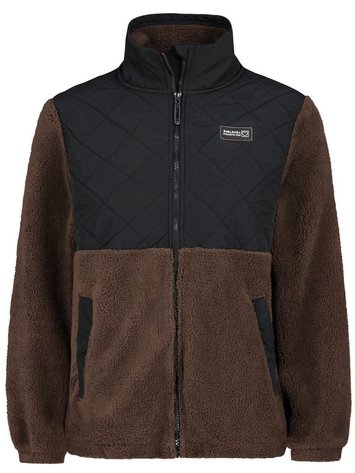 SUBLEVEL Fleecejacke Damen Leo Teddyfleece Kuschelig Übergangsjacke Jacke Outdoor Jacke von SUBLEVEL
