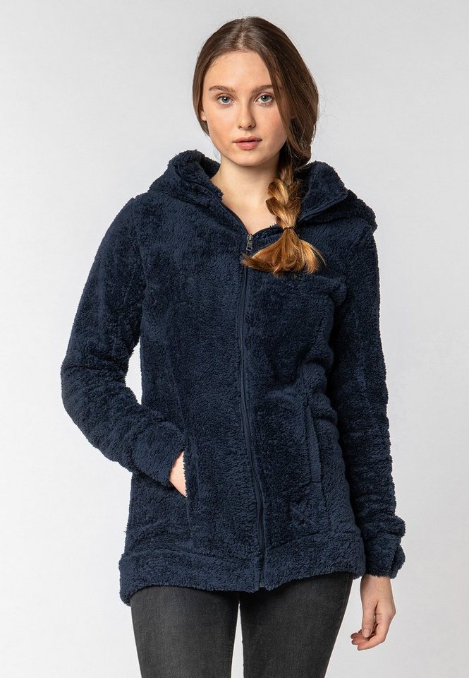 SUBLEVEL Fleecejacke Flauschiger Fleecemantel mit Kapuze von SUBLEVEL