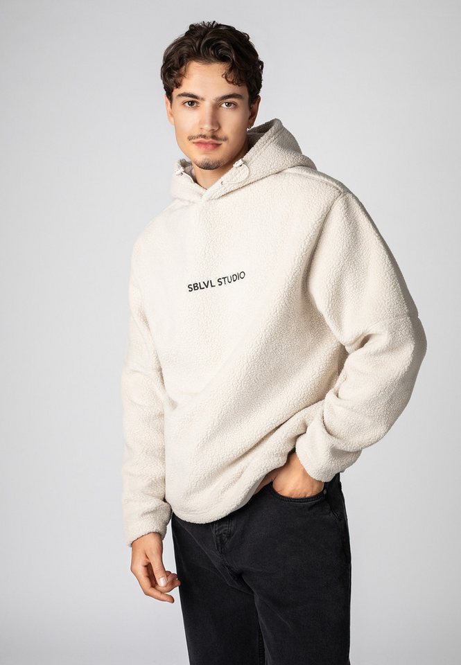 SUBLEVEL Fleecejacke Herren Fleece Kapuzenpullover Sweater, Kapuzensweatshirt mit Kapuze, Taschen in Seitennaht von SUBLEVEL