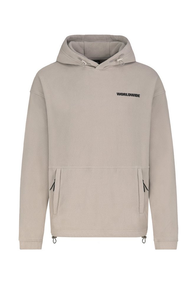 SUBLEVEL Fleecejacke Herren Kapuzenpullover Fleece Worldwide Sweater, Kapuzensweatshirt, mit Kapuze, Oversized, Leistentasche von SUBLEVEL