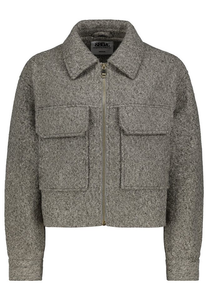 SUBLEVEL Hemdjacke Damen Kurzjacke Hemdjacke Umlegekragen, überschnittene Schultern, aufgesetzte Brusttaschen von SUBLEVEL