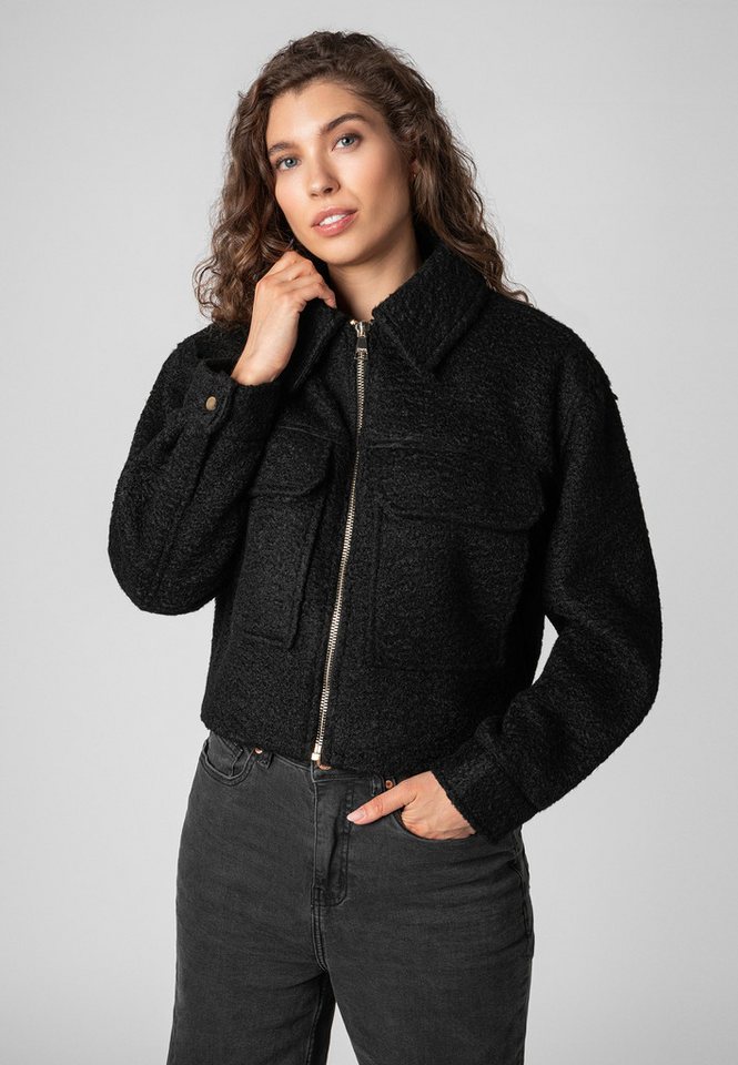 SUBLEVEL Hemdjacke Damen Kurzjacke Hemdjacke Umlegekragen, überschnittene Schultern, aufgesetzte Brusttaschen von SUBLEVEL