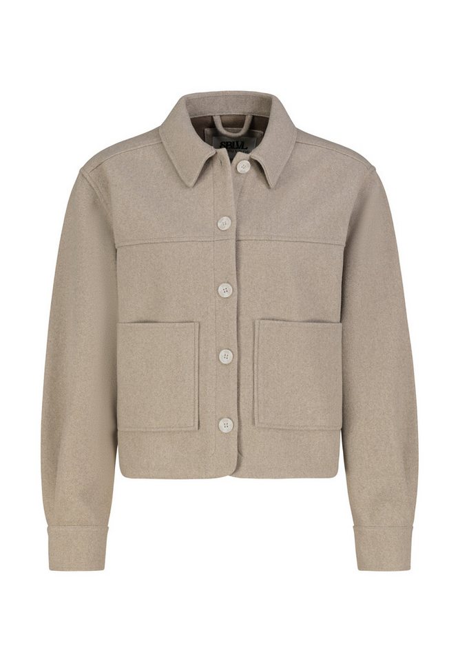 SUBLEVEL Hemdjacke Damen Übergangsjacke mit Umlegekragen Umlegekragen, aufgesetzte Taschen, Knopfleiste von SUBLEVEL