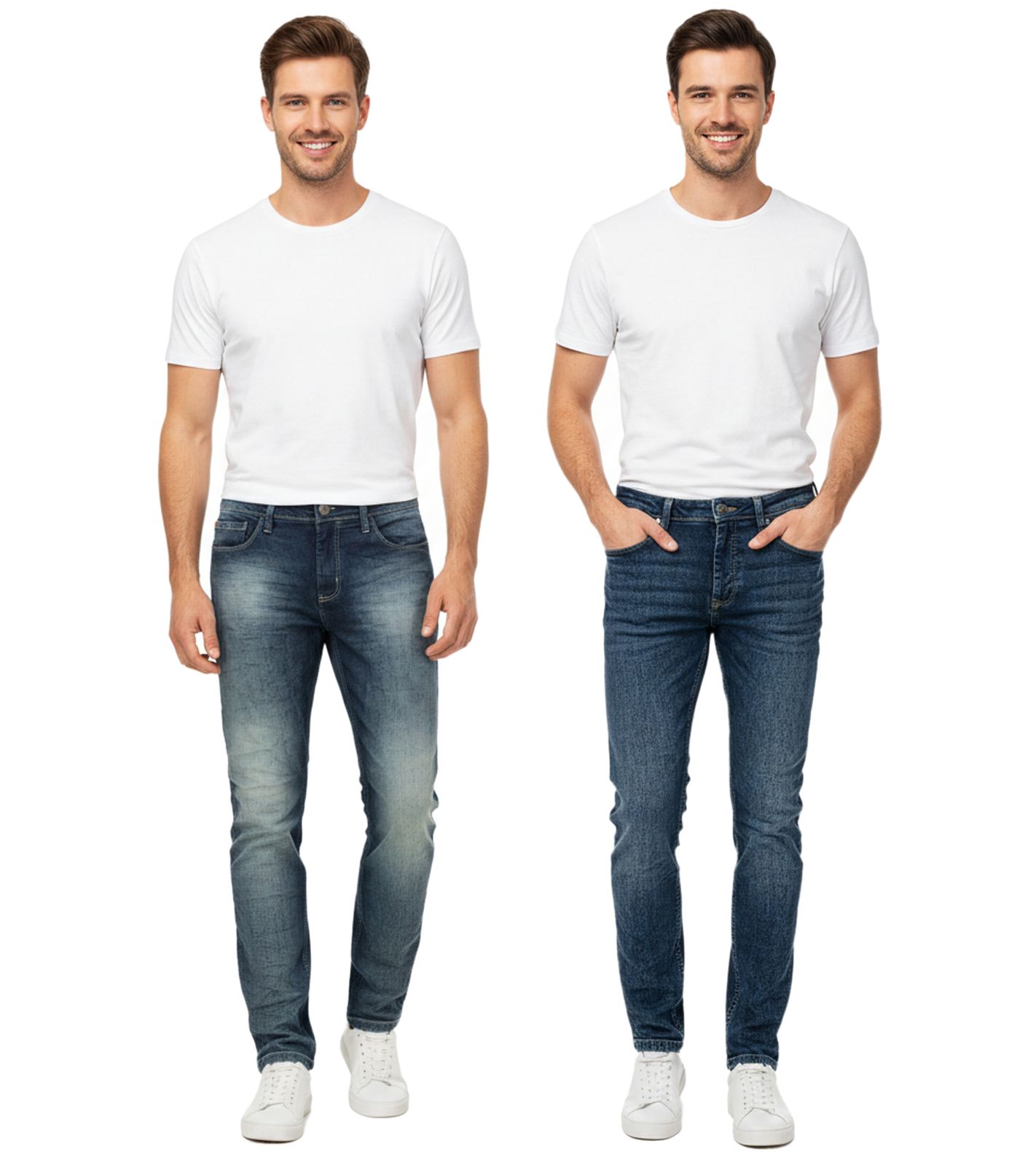 SUBLEVEL Herren Alltags-Jeans in Modern Straight-Fit Denim-Hose im 5-Pocket-Style Baumwoll-Hose H85006T61957 Blau von SUBLEVEL