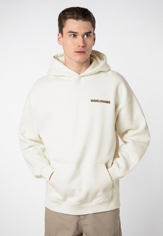 SUBLEVEL Hoodie Herren Kapuzenpullover Worldwide Print Sweater, Kapuzensweatshirt mit Kängurutasche, mit Kapuze von SUBLEVEL