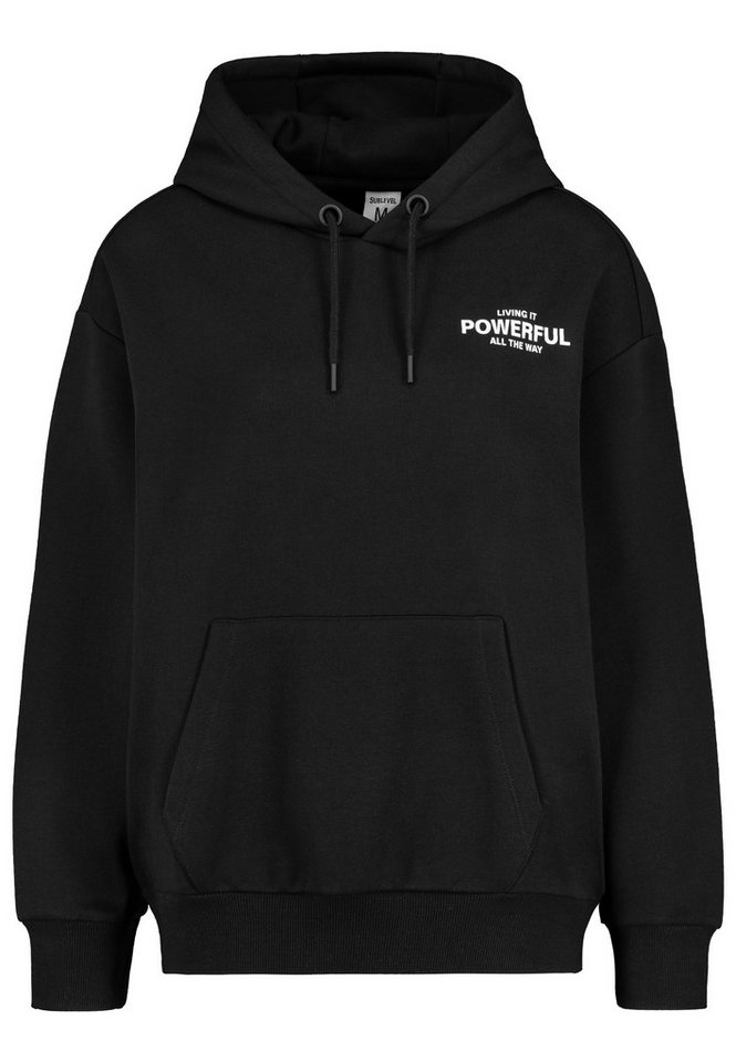 SUBLEVEL Hoodie mit Kängurutasche und Schriftzug Sweat POWERFUL von SUBLEVEL