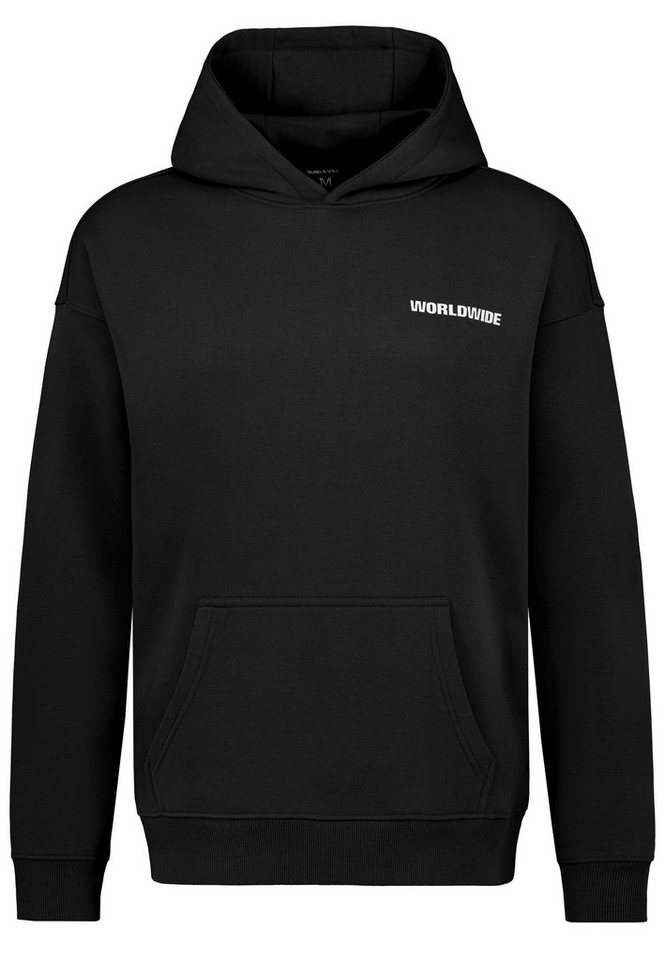 SUBLEVEL Hoodie mit Weltmotiv und Kängurutasche Sweat WORLDWIDE von SUBLEVEL