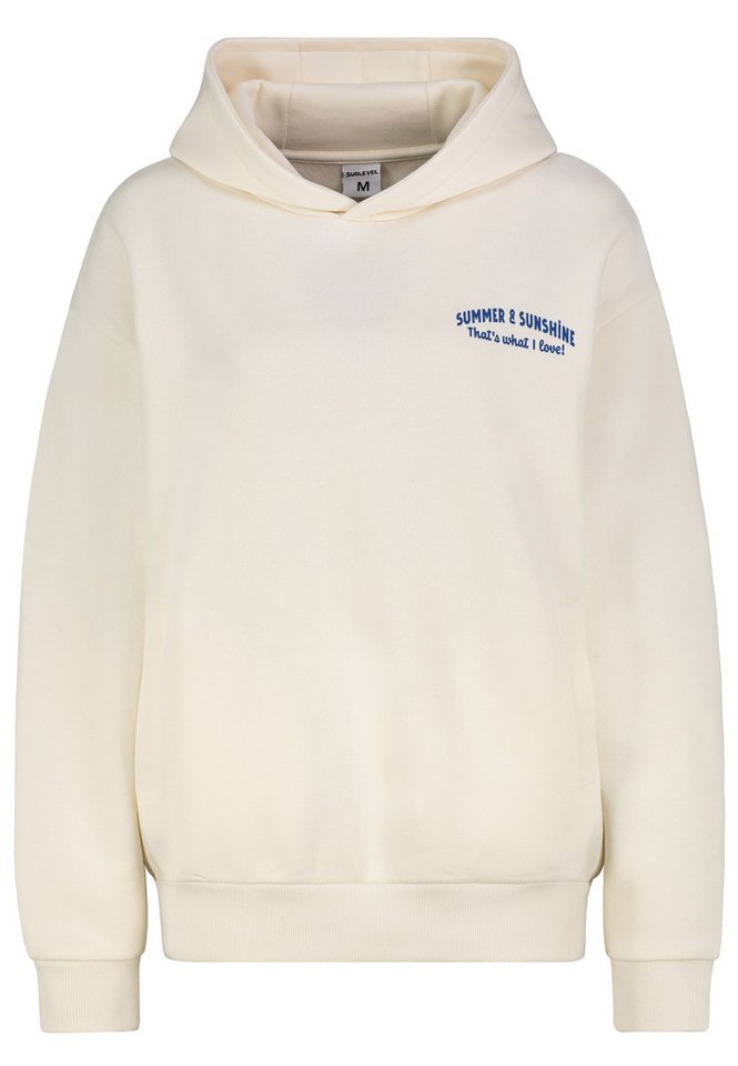 SUBLEVEL Hoodie Mit abgesetzten Schultern und Apfel-Zitronen-Print Schriftzug Sweat Tasty Fresh von SUBLEVEL