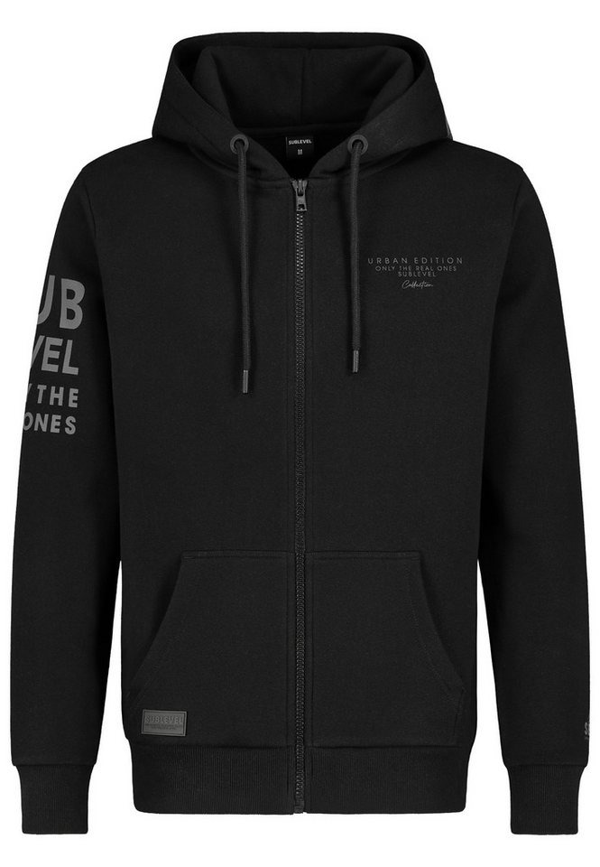 SUBLEVEL Hoodie Mit diversen Prints (1-tlg) Sublevel Zip Hoodie Print von SUBLEVEL
