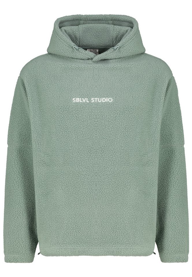 SUBLEVEL Hoodie Teddyfleece Kapuze Logoschriftzug Tunnelzug am Saum (1-tlg) Teddy Hoodie mit Logo von SUBLEVEL