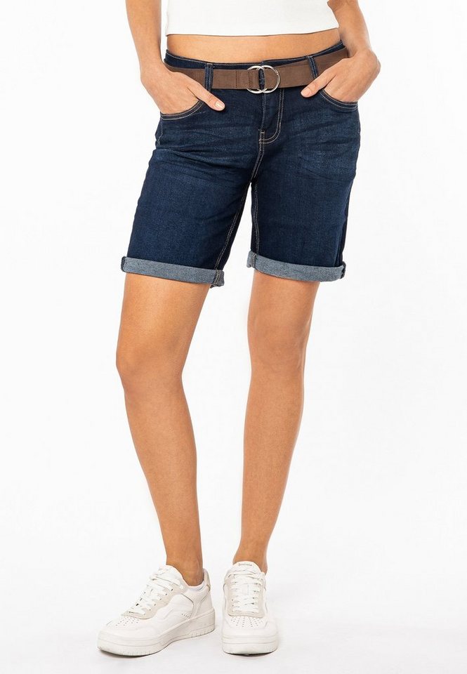 SUBLEVEL Jeansbermudas Denim Bermuda mit Gürtel von SUBLEVEL