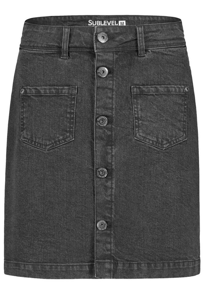 SUBLEVEL Jeansrock Damen Maxi Midi Mini Rock langer Schnitt Denim Stretch von SUBLEVEL
