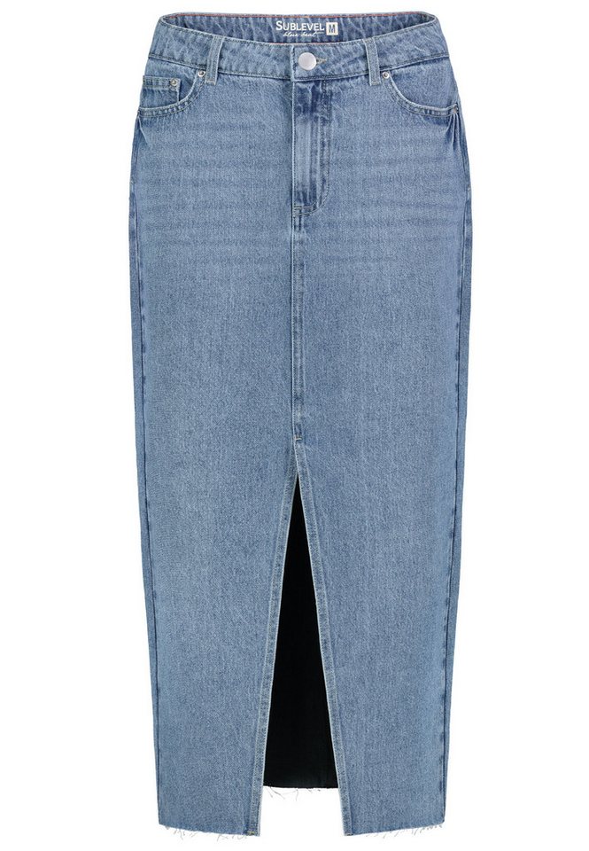 SUBLEVEL Jeansrock Damen Maxi Midi Mini Rock langer Schnitt Denim Stretch von SUBLEVEL