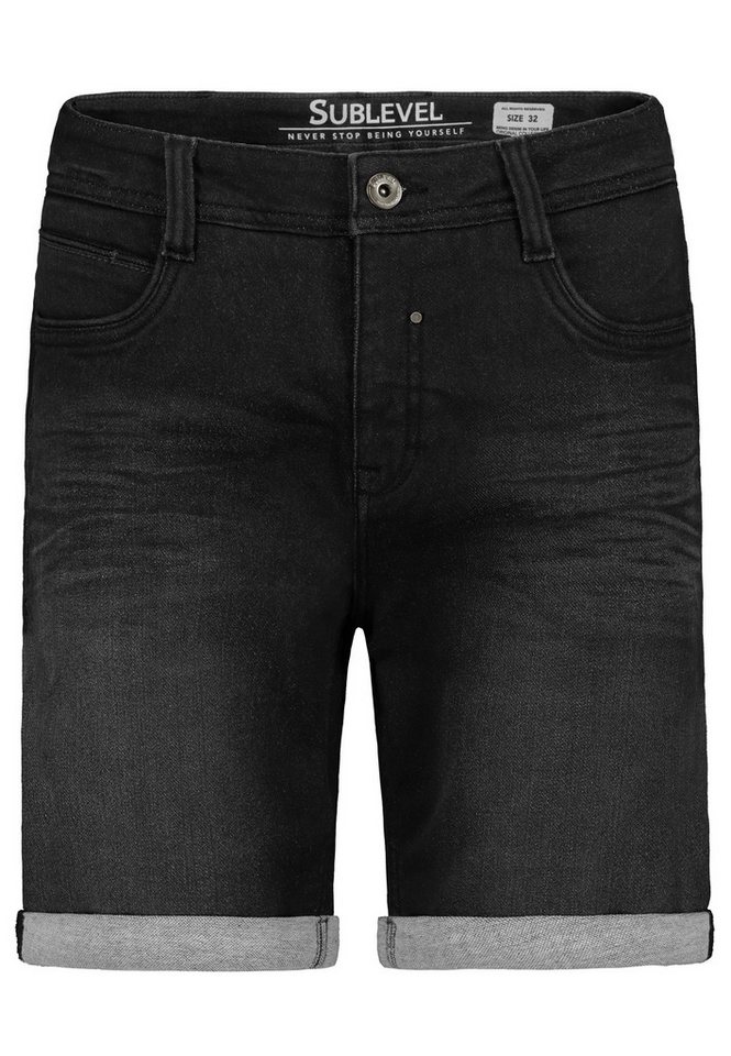 SUBLEVEL Jeansshorts Sommerliche Denim Bermuda mit Umschlag Bermuda_Shorts von SUBLEVEL