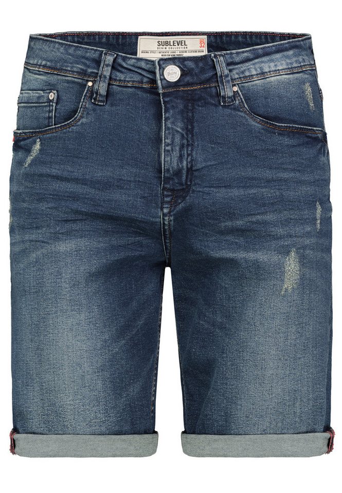 SUBLEVEL Jeansshorts Denim-Style mit Distressed Design und 5-Pocket Used-Look Shorts SUBLEVEL Jeansshorts Denim-Style mit Distressed Design und 5-Pocket Used-Look Shorts von SUBLEVEL