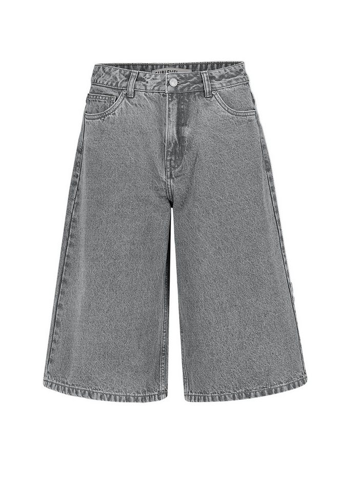 SUBLEVEL Jeansshorts Weites Bein mit lockerer Passform und 5-Pocket-Style Denim_Capri von SUBLEVEL