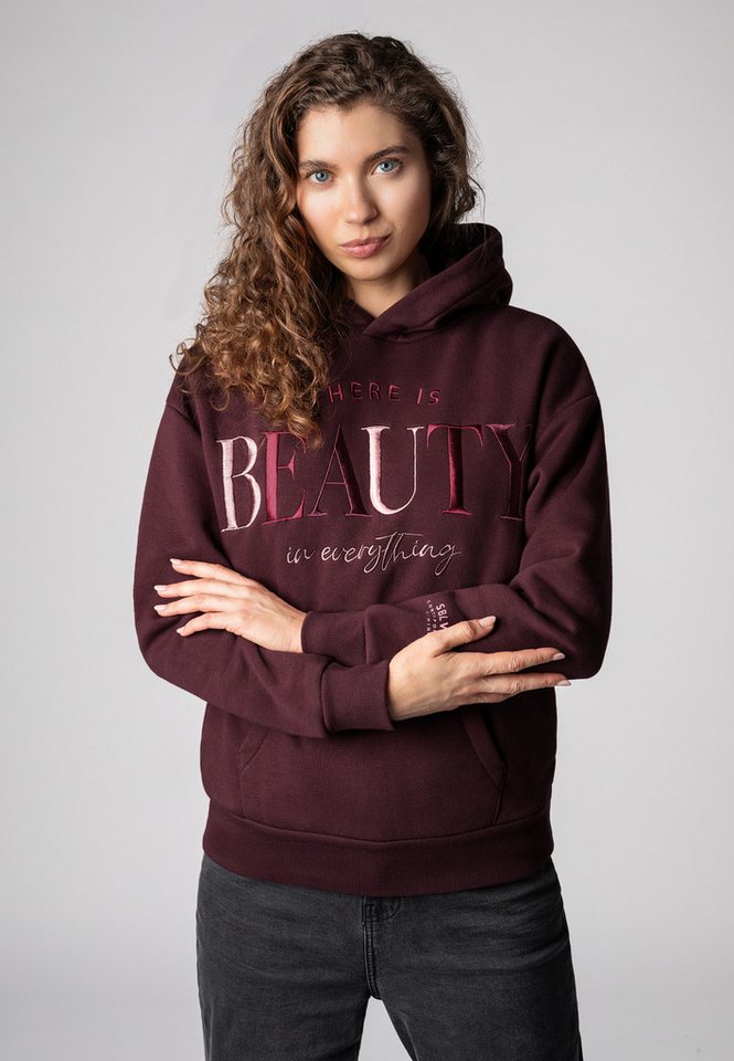SUBLEVEL Kapuzenpullover Damen Hoodie Kapuzenpullover bestickt Sweater, Kapuzensweatshirt mit Kängurutasche, mit Kapuze von SUBLEVEL