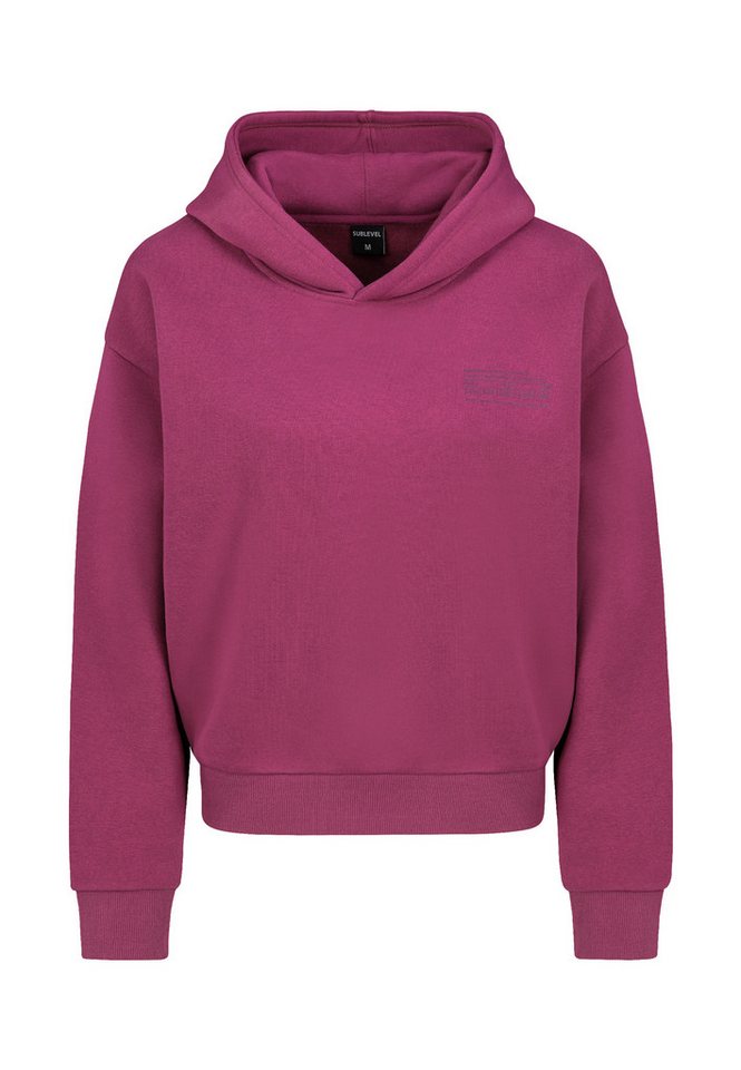 SUBLEVEL Kapuzenpullover Hoodie Mini-Print Sweater, Kapuzensweatshirt mit seitl. Eingrifftaschen von SUBLEVEL