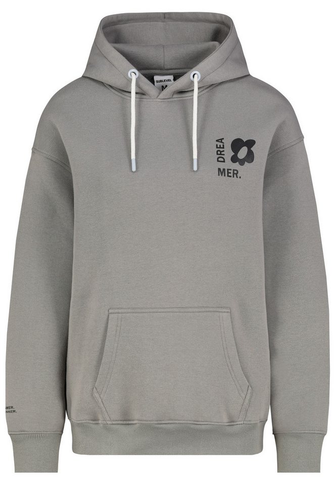 SUBLEVEL Kapuzenpullover Damen Hoodie Kapuzenpullover bequem mit Backprint Sweater, Kapuzensweatshirt mit Kängurutasche, mit Kapuze von SUBLEVEL
