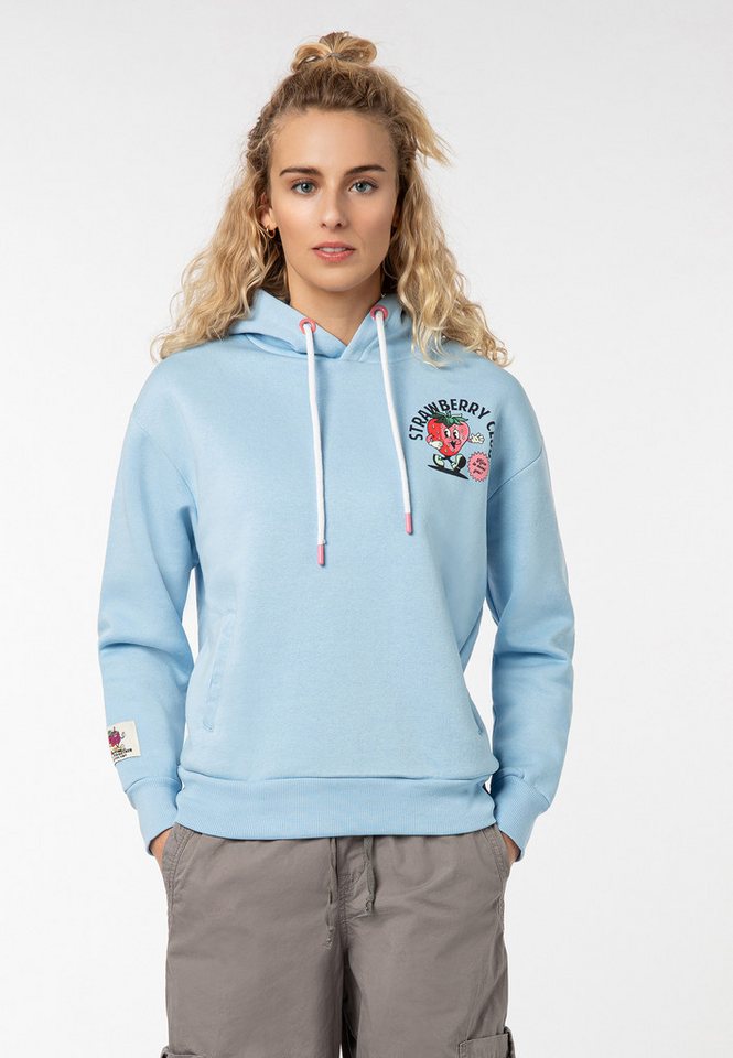 SUBLEVEL Kapuzenpullover Damen Hoodie Kapuzenpullover mit Sommer-Backprint Sweater, Kapuzensweatshirt mit seitl. Eingrifftaschen von SUBLEVEL