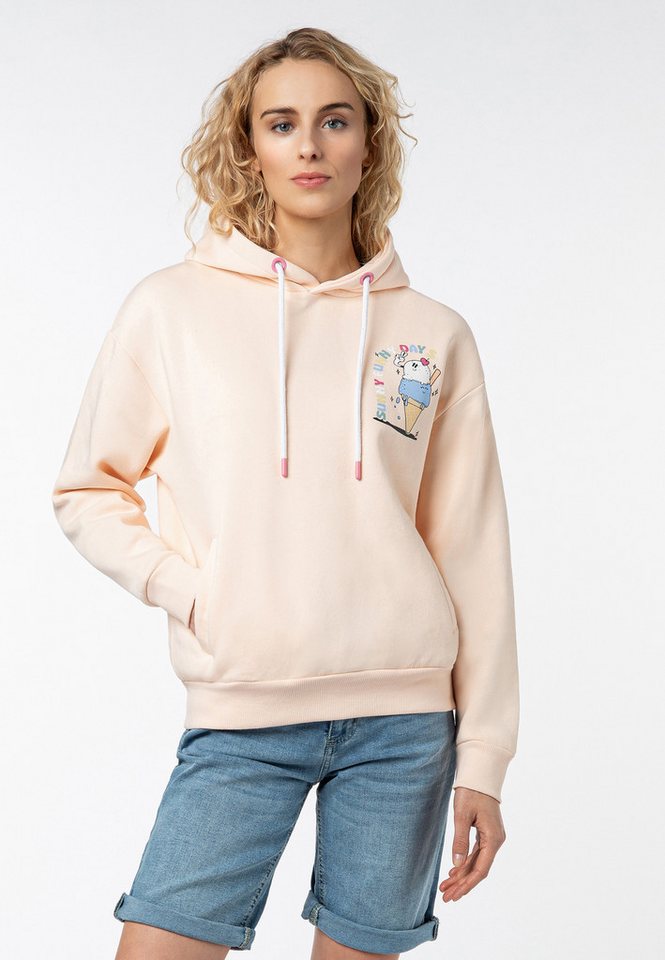 SUBLEVEL Kapuzenpullover Damen Hoodie Kapuzenpullover mit Sommer-Backprint Sweater, Kapuzensweatshirt mit seitl. Eingrifftaschen, mit Kapuze von SUBLEVEL