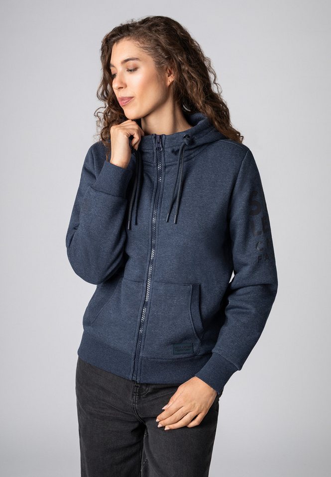 SUBLEVEL Kapuzensweatjacke Damen Jacke mit Prints und Kapuze Hoodie, Kapuzenpullover, Zipperjacke mit Kängurutasche und Kapuze von SUBLEVEL
