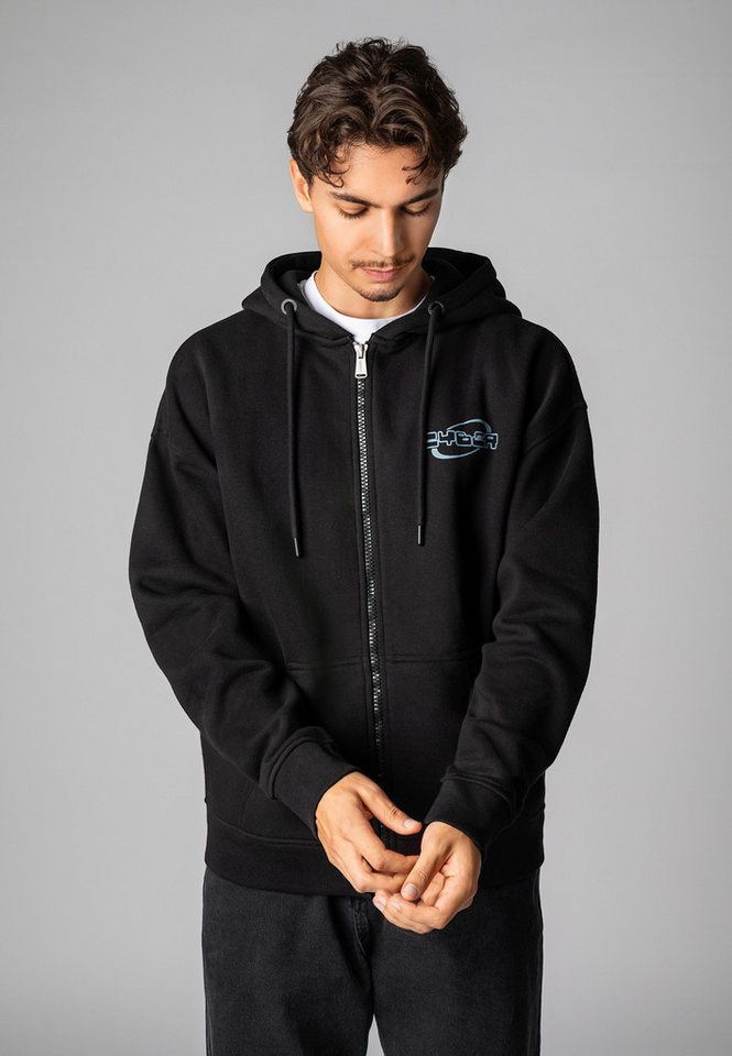 SUBLEVEL Kapuzensweatjacke Herren Oversize Sweatjacke mit Backprint Sweatshirtjacke, Kapuzenpullover von SUBLEVEL