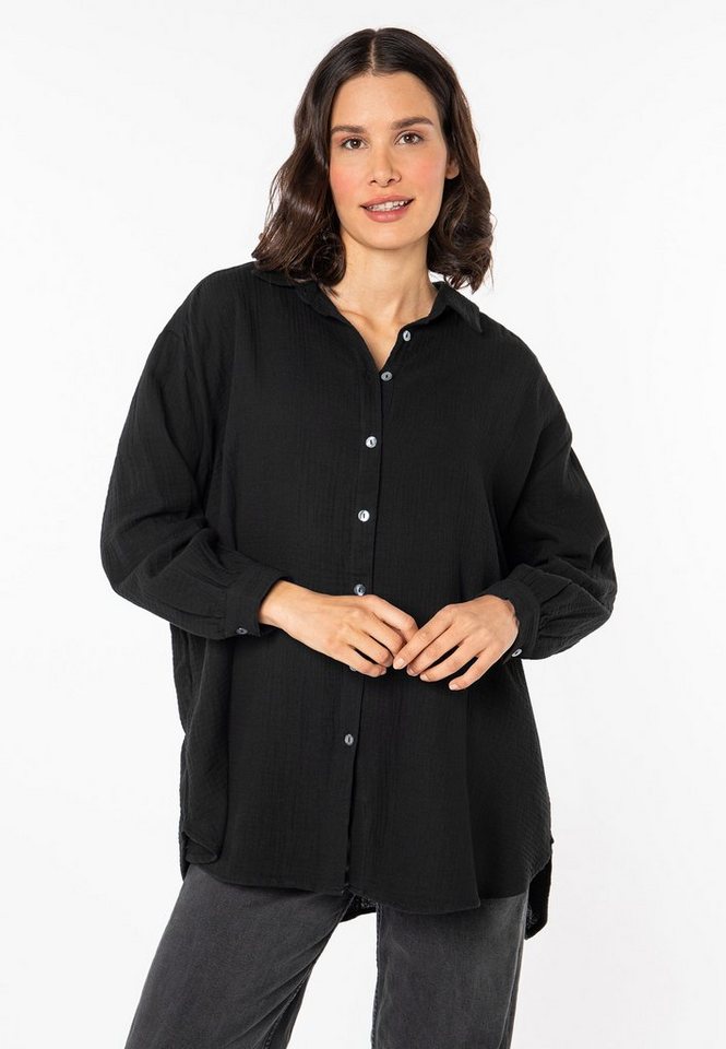 SUBLEVEL Langarmbluse Musselin Oversize Bluse von SUBLEVEL