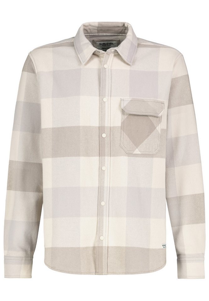 SUBLEVEL Langarmhemd Stylisches Karo-Design mit Brusttasche vorne (1-tlg) H70051M11054_Jacket von SUBLEVEL