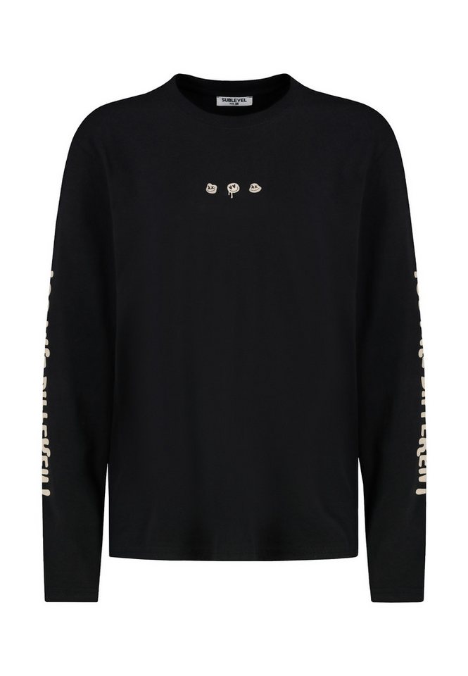 SUBLEVEL Langarmshirt Damen Langarm-Shirt mit Rückenprint langarm, lockerer Schnitt von SUBLEVEL