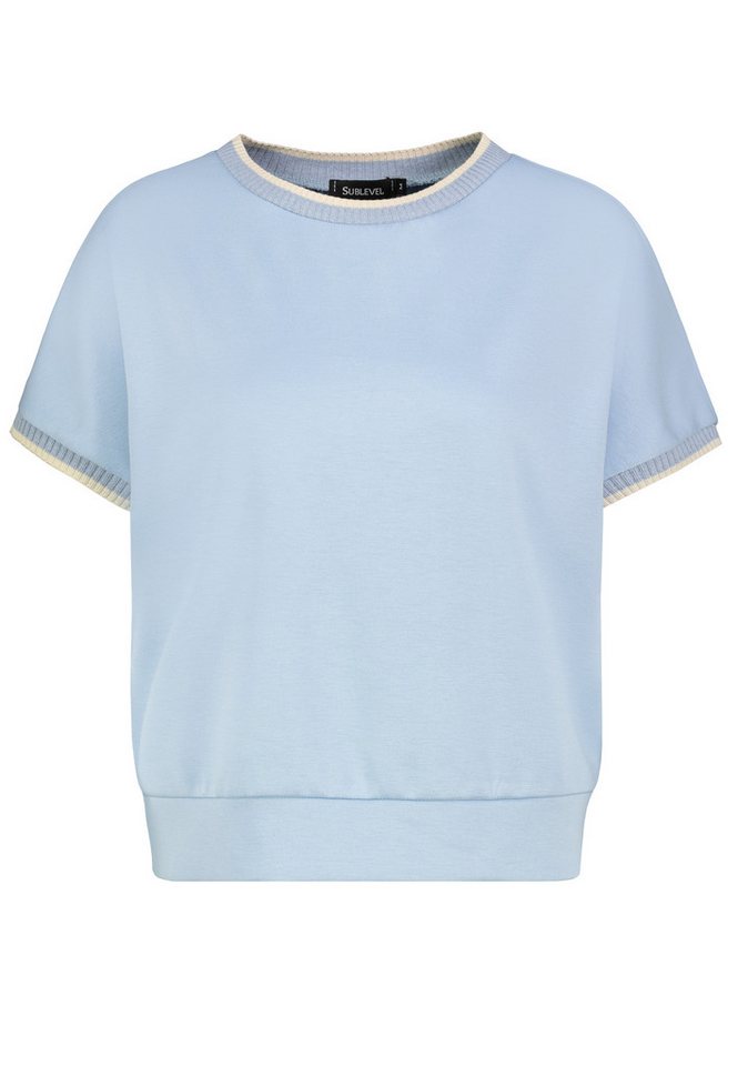 SUBLEVEL Longpullover Klassischer Schnitt mit Rippbündchen Details Sommer Sweater von SUBLEVEL