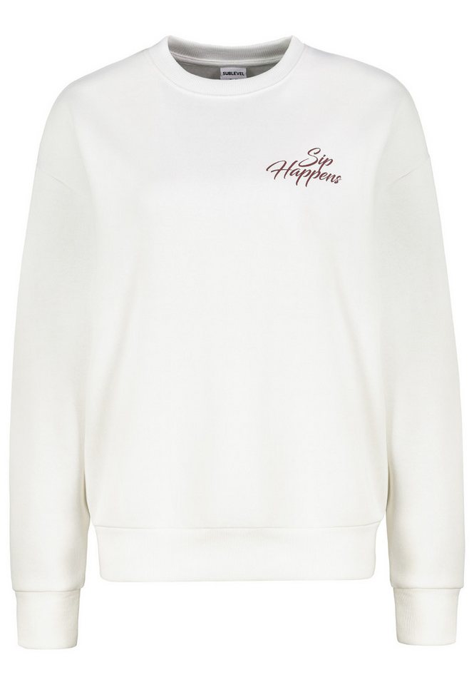 SUBLEVEL Longpullover mit Schriftzug Dolce Far Niente Summer Sweat von SUBLEVEL