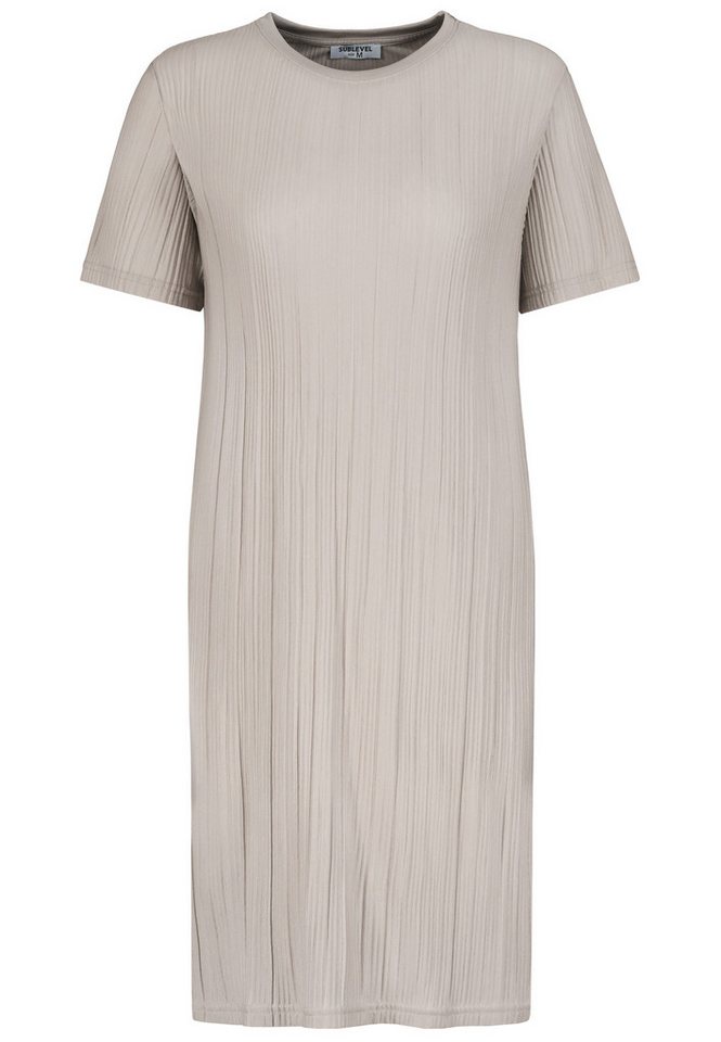 SUBLEVEL Shirtkleid Modernes Outfit mit Rundhalsausschnitt und Kurzarm (knielang) Ripped_Dress von SUBLEVEL