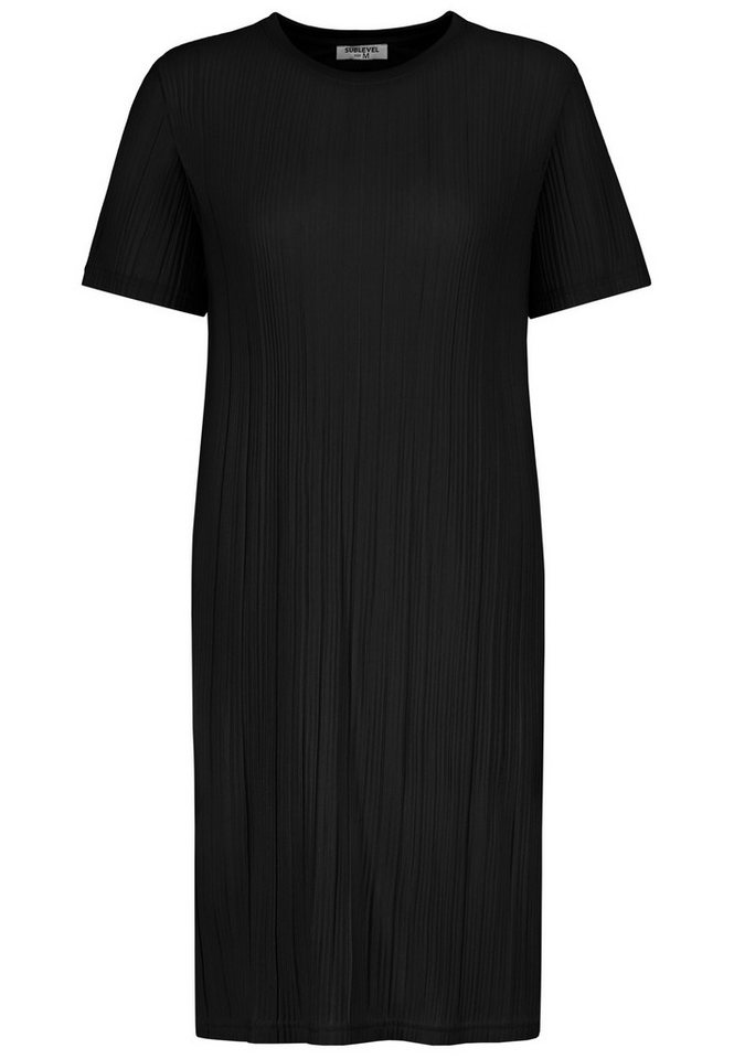 SUBLEVEL Shirtkleid Modernes Outfit mit Rundhalsausschnitt und Kurzarm (knielang) Ripped_Dress von SUBLEVEL