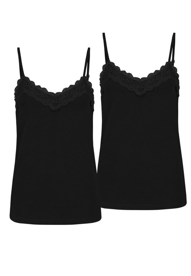 SUBLEVEL Shirttop Spaghettiträger-Top mit Spitzenbesatz, 2er-Pack (2-tlg) Lace Top 2er-Pack von SUBLEVEL