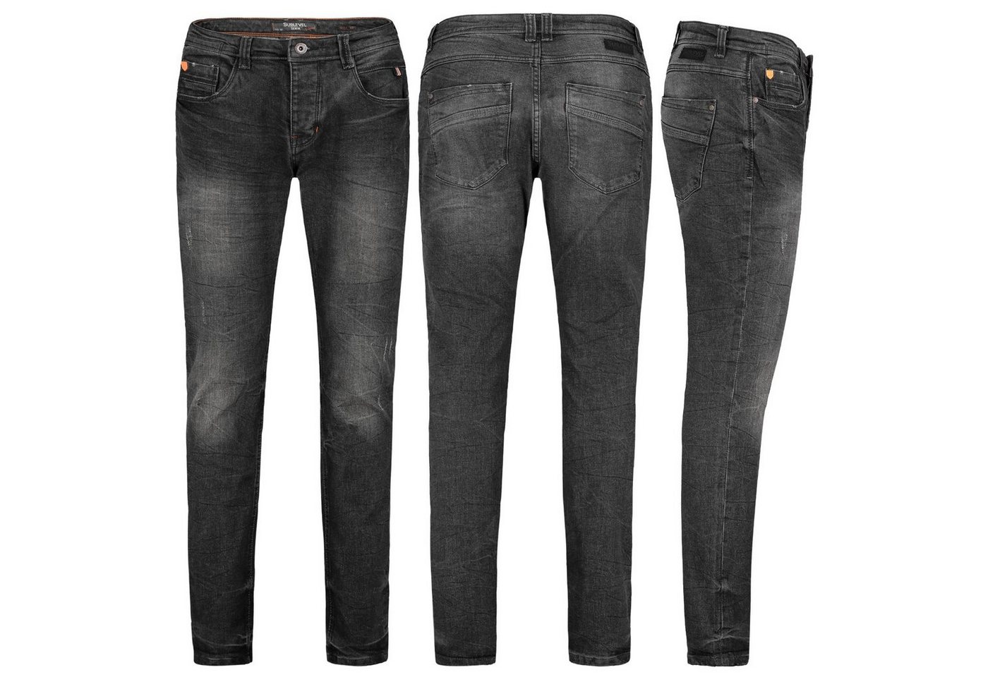 SUBLEVEL Slim-fit-Jeans Sublevel Herren Jeans Hose Basic Stretch Jeanshose Regular Slim Denim von SUBLEVEL