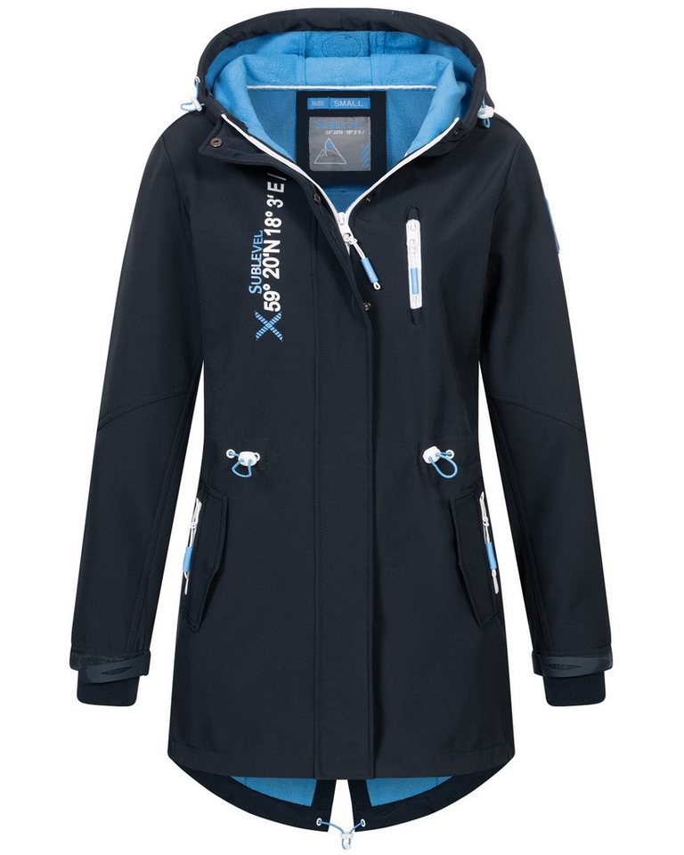 SUBLEVEL Softshelljacke Damen Softshelljacke Frühlings Jacke Softshell Outdoor Regen Übergangs von SUBLEVEL