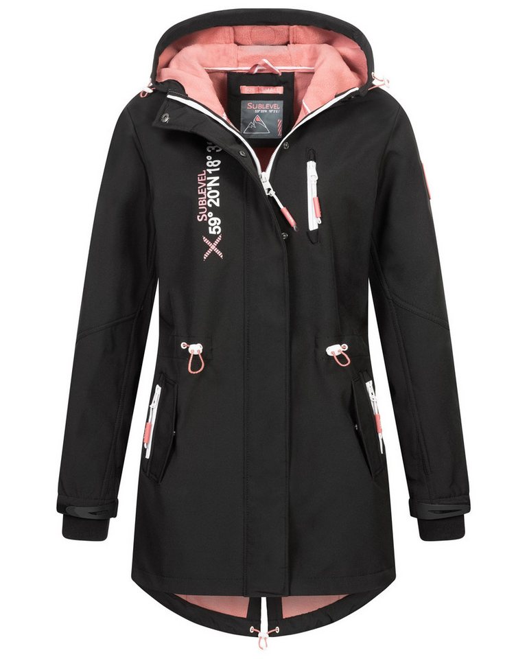 SUBLEVEL Softshelljacke Damen Softshelljacke Frühlings Jacke Softshell Outdoor Regen Übergangs von SUBLEVEL