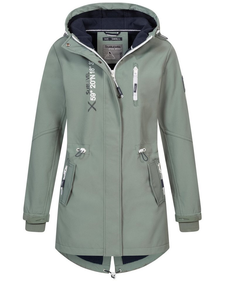 SUBLEVEL Softshelljacke Damen Herbst Winter Jacke Softshell Outdoor Regen Übergangs Jacke von SUBLEVEL