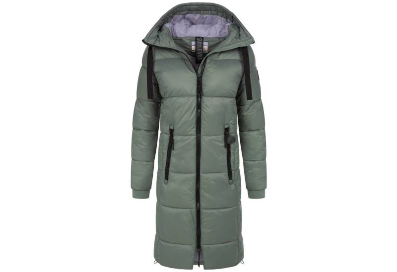 SUBLEVEL Steppjacke Damen Mantel mit Kapuze extra lange Winter Jacke Parka von SUBLEVEL
