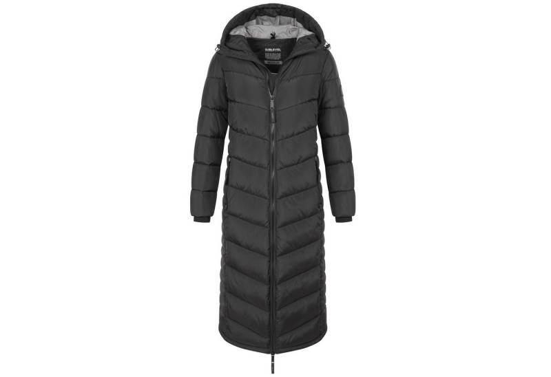 SUBLEVEL Steppjacke Damen Mantel mit Kapuze extra lange Winter Jacke Parka von SUBLEVEL