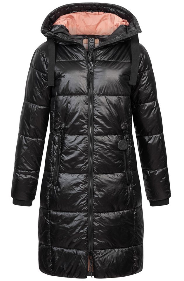 SUBLEVEL Steppjacke Damen Mantel mit Kapuze extra lange Winter Jacke Parka von SUBLEVEL