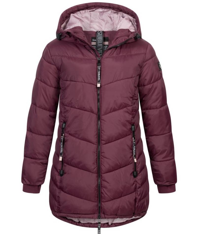 SUBLEVEL Steppjacke Damen Mantel mit Kapuze lange Winter Jacke Parka von SUBLEVEL