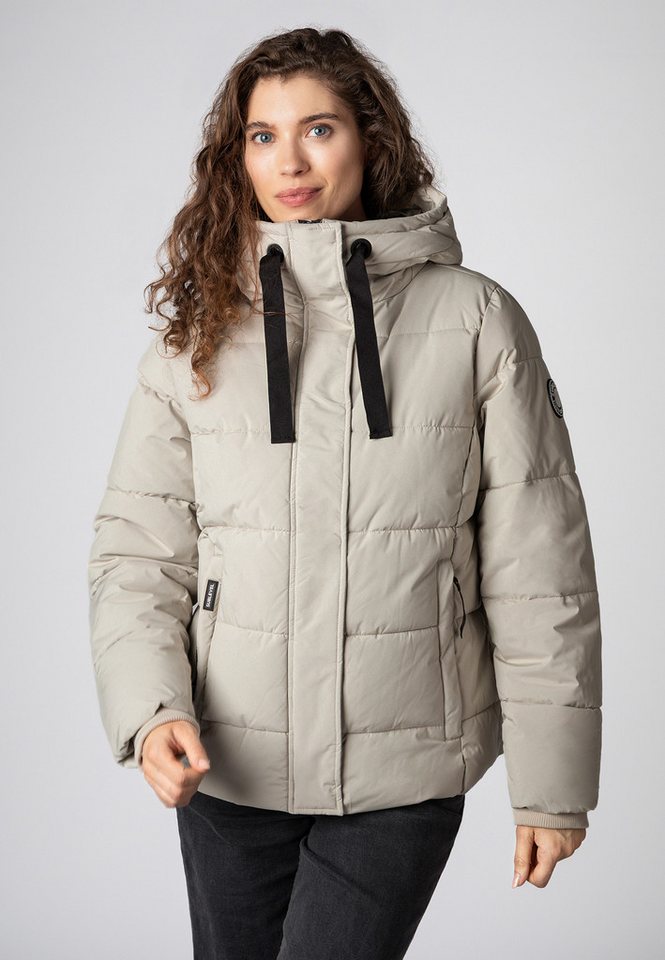 SUBLEVEL Steppjacke Damen Winterjacke mit Kordel und Kapuze Kapuze mit Tunnelzug, Reißverschlusstaschen von SUBLEVEL