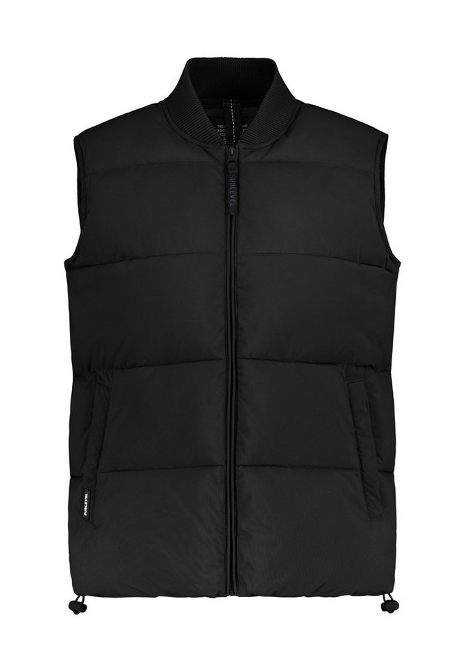 SUBLEVEL Steppweste Damen Weste mit Stehkragen und Gummizug mit Leistentaschen, verschiedenen Badges von SUBLEVEL