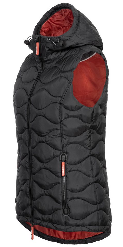 SUBLEVEL Steppweste Damen mit Kapuze Waistcoat Bodywarmer Waistcoat kurze Winter Weste von SUBLEVEL