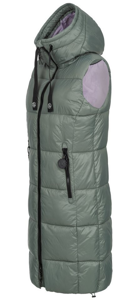 SUBLEVEL Steppweste Damen mit Kapuze Waistcoat lange Winter Weste Bodywarmer Waistcoat von SUBLEVEL