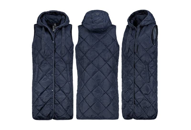 SUBLEVEL Steppweste Lange Stepp weste Kapuze Übergangs Herbst Winter Windbreaker Long von SUBLEVEL