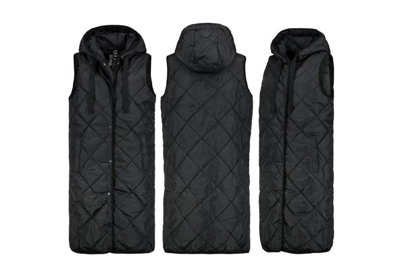 SUBLEVEL Steppweste Lange Stepp weste Kapuze Übergangs Herbst Winter Windbreaker Long von SUBLEVEL